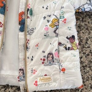 Disney Kids Puffer Jacket - White with Multicolor Characters